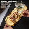 Serviertablett aus Edelstahl Nordisches ovales Servierbrett für Dessert BBQ Lebensmittelgeeignete Schale für Küche Restaurant Heimdekoration