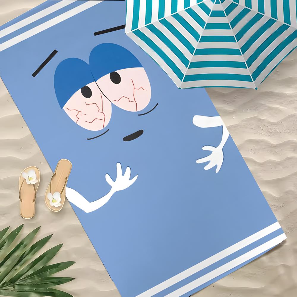 S-South Park Towel Polyester Beach Towel Quick Dry Sand Free Bath Towel For Summer Pool Travel Vacation