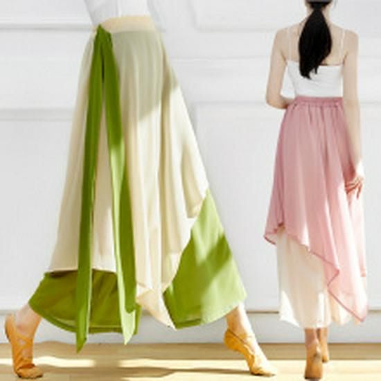 Women’s Irregular Chiffon Skirt Pants for Dance and Yoga