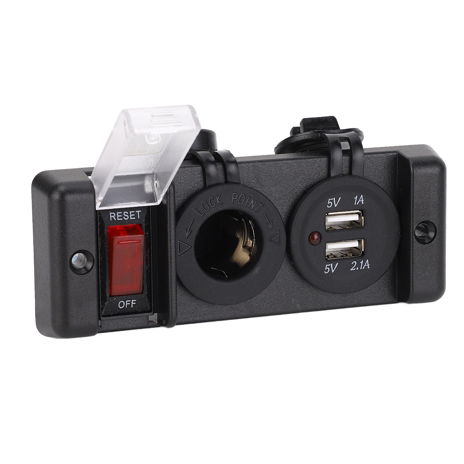 

3 в 1 комбинированный выключатель питания с красным светом, автоматический выключатель с двумя USB-портами и прикуривателем 12 В