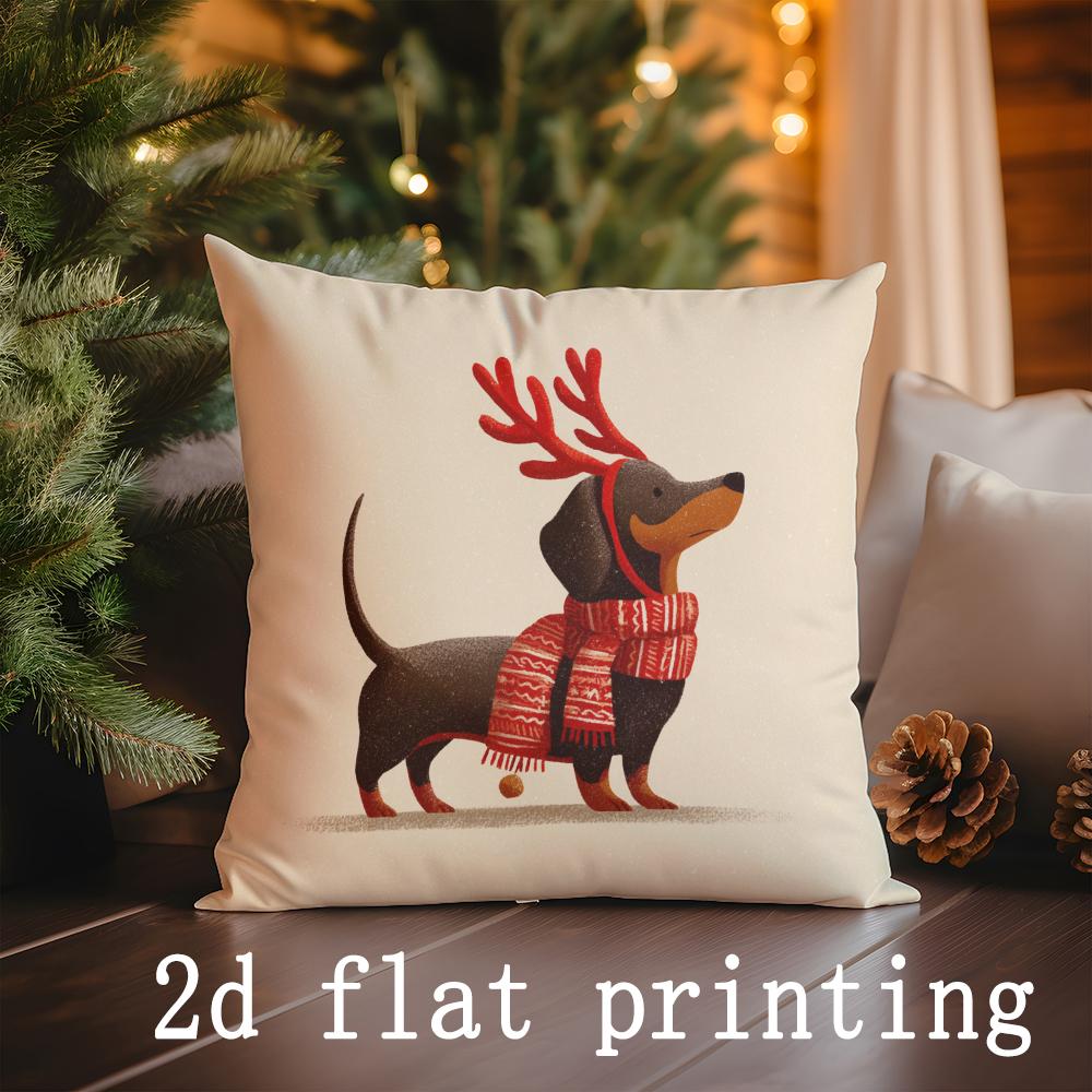 

Home Decor Festive Christmas Animal Patterned Pattern Cushion Cover Suitable for Sofa Bedroom Car Pillow Cover 40x40cm
