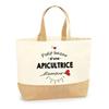 Tote bag en jute - PLANETEE - Petit Bazar Apicultrice d'Amour - jute naturel - impression France - porté épaule