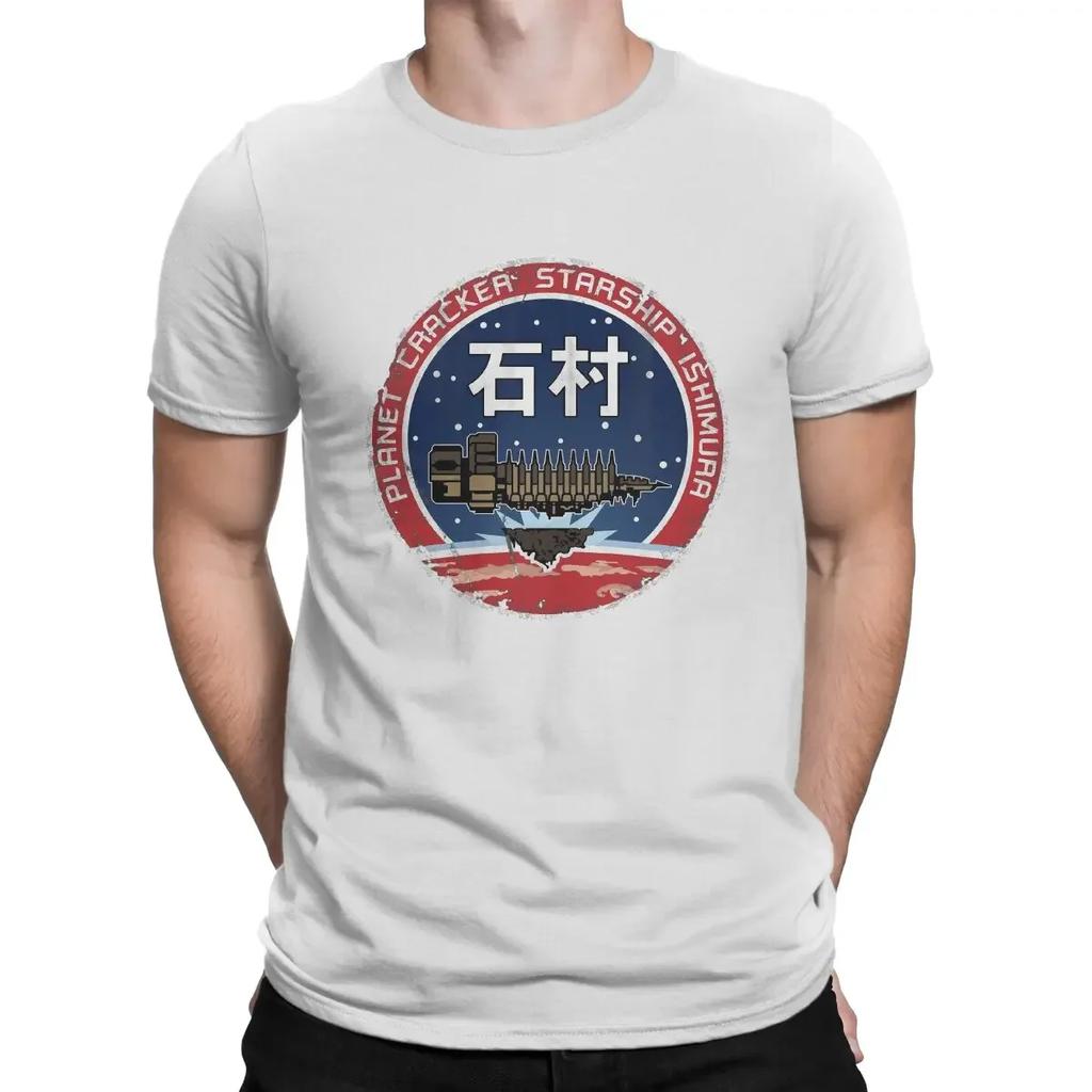 Men Ishimura Planet Cracker Badge T Shirt Dead Space Horror Game 100% Cotton Clothing Funny Short Sleeve Crewneck Tees T-Shirt