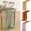 Table Runner Stylish Folded Gauze Cloth Table Pennants Tablecloth for Wedding Bridal Shower Birthday Party Decor