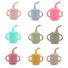Food-Grade Silicone Straw Cup for Infants & Toddlers - Non-Slip, Leak-Proof, with Lid & Duckbill Spout, High-Temperature & Drop Resistant.