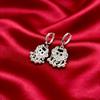 Elegant 999 Sterling Silver Peace Lock Earrings for Women - Light Luxury, Wealth-Attracting, Niche Design with Earring Backs, Perfect Gift