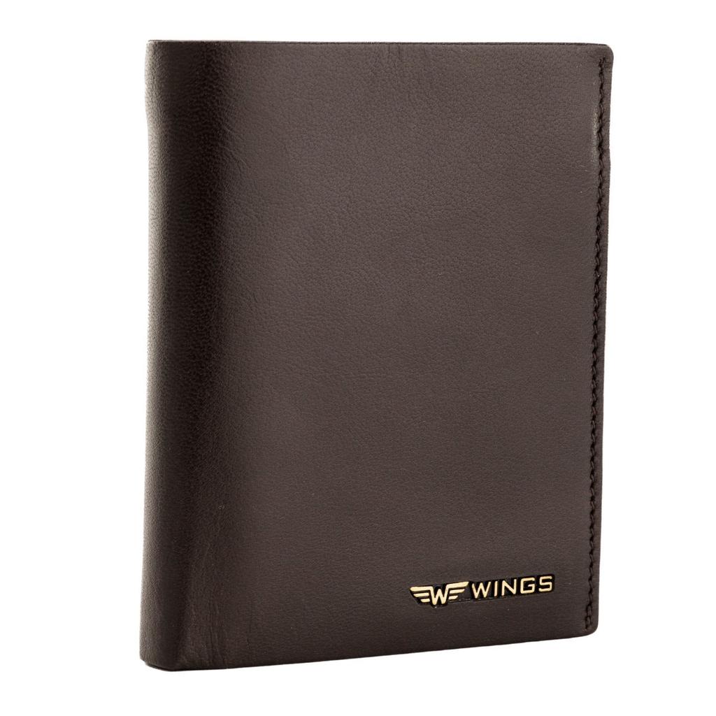 Wings Men' Brown Cowhide Leather Wallet