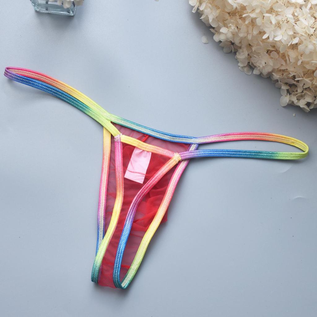 Men's Passionate Thong: Sexy Low-Waist, Transparent Pouch, High-Elastic Underwear B901