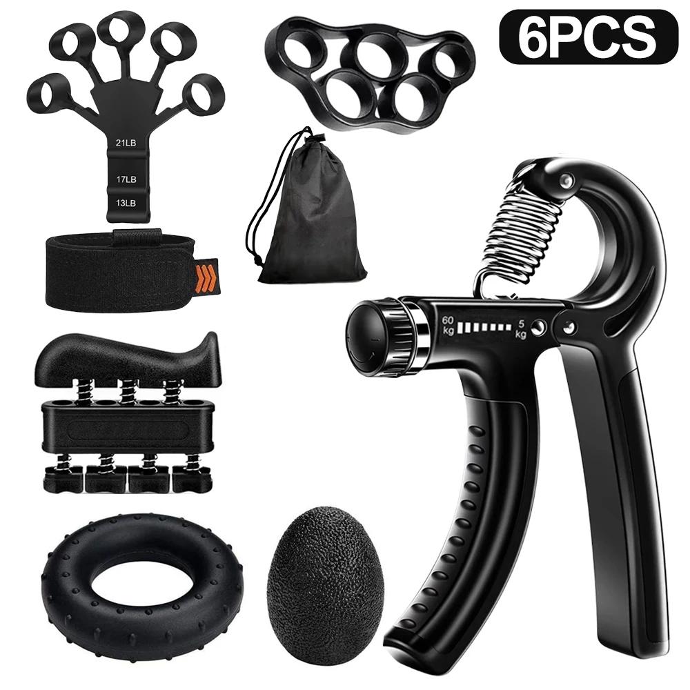 5-60kg Adjustable Hand Grip Strength Strengthener Trainer Full Set With Counter Wrist Forearm And Hand Exerciser For Muscle