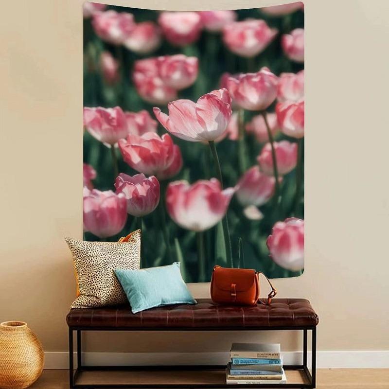 Tulip Flowers Wall Decor Tapestry Home Living Room Tapestry