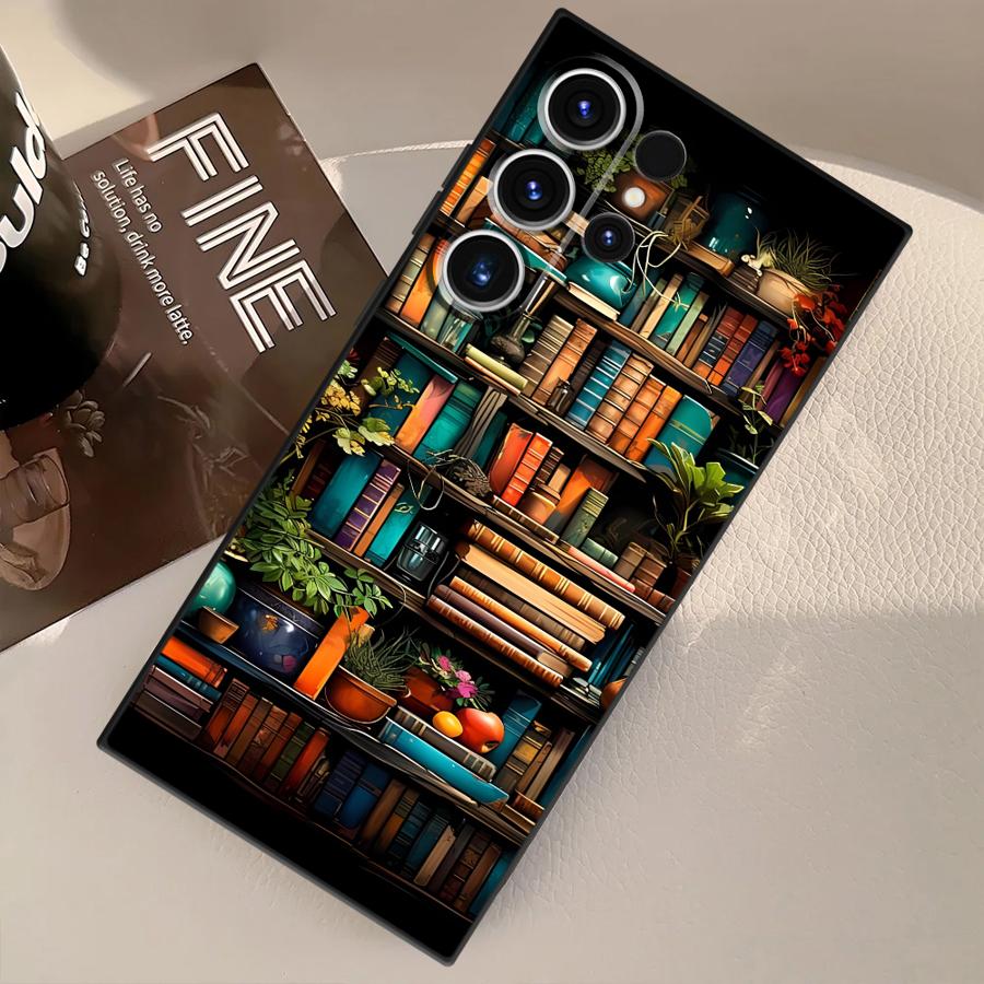 

Cartoon Bookshelf Print Funda Phone Cover Case for Samsung Galaxy S26 Ultra S20 Ultra Note 20 8 9 10 S25 Plus S24 S23 S10 S9 S21 Galaxy S10