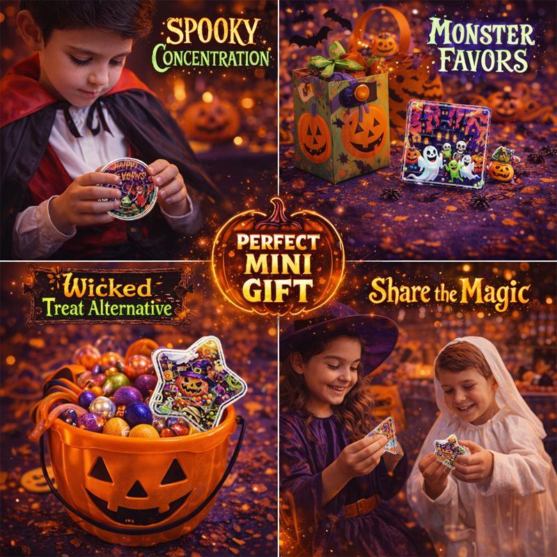 10Pcs Halloween Mini Maze Toys Educational Handheld Brain Puzzles Party Favor Halloween Party Favor For Kid Goodies Bag Exchange