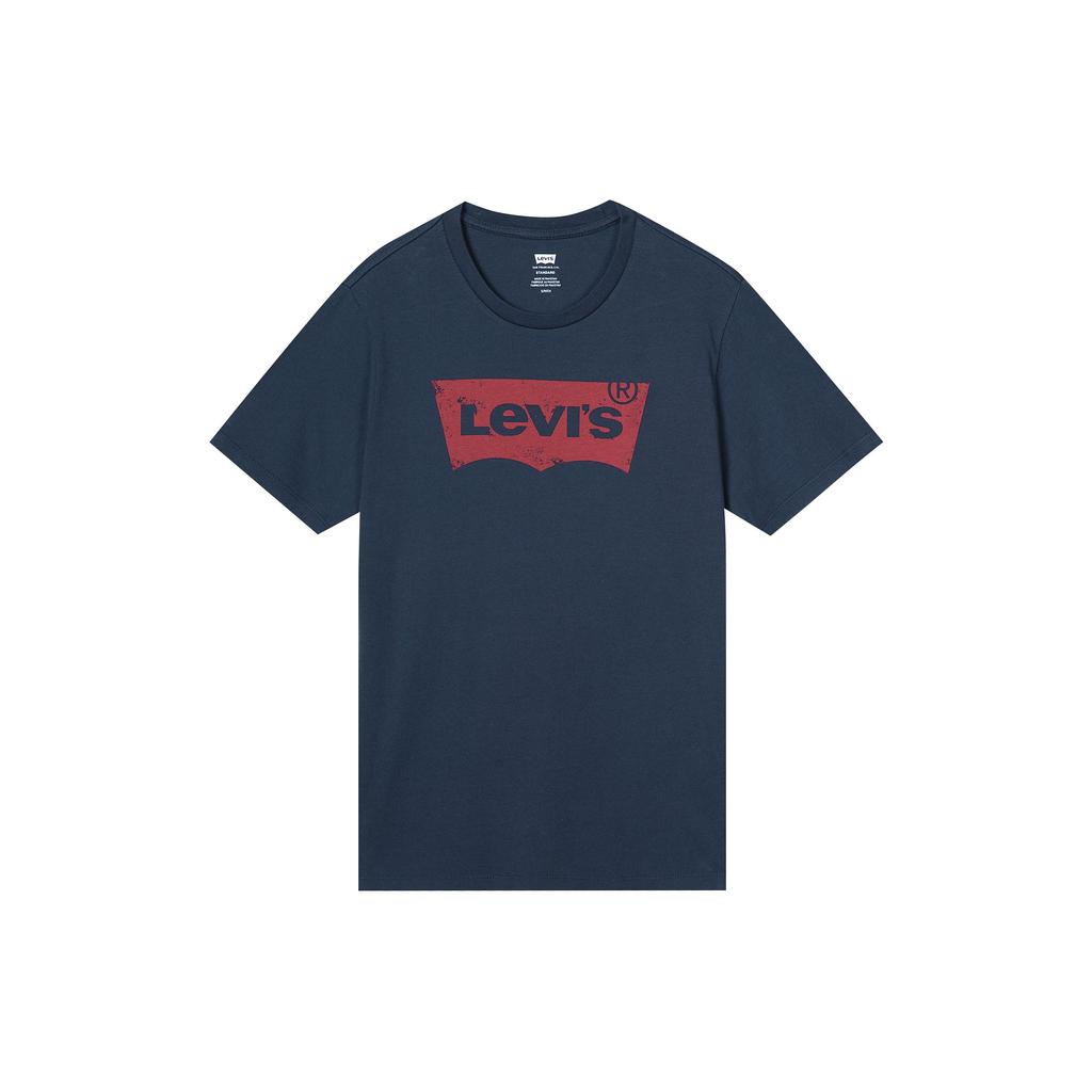 Levis Letter Logo Loose Fit Crew Neck Short Sleeve T-Shirt Men Tops Navy-Blue 17783-0139