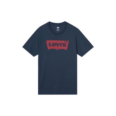 Levis Buchstabenlogo Locker geschnitten Rundhalsausschnitt Kurzarm T-Shirt Herren Oberteile Marineblau 17783-0139
