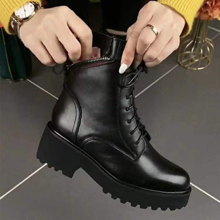 Side Zipper New Winter Martin Boots Single Boots Thick-soled Short Boots Velvet Soft Sole