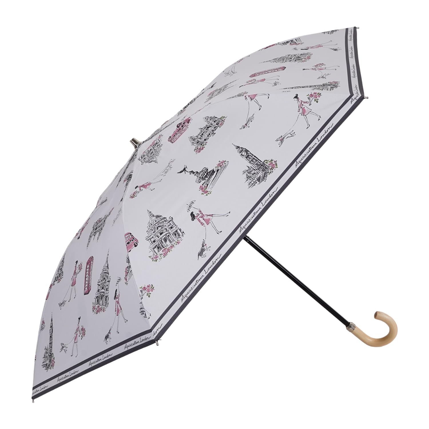 

AQUASCUTUM Складной Полный Для Солнечной и Дождливой Погоды Первый Класс Тепло УФ Верх СКЛАДНОЙ ЗОНТ 1AQ Принт Зонт от солнца, Затенение, Легкий, Дни, Женский Зонт,