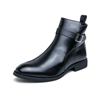Men Casual British Style Short High-Top Shoe Fashion Man Classic Business Soft Leather Chelsea Boots Fashion Pointed Ankle Boots