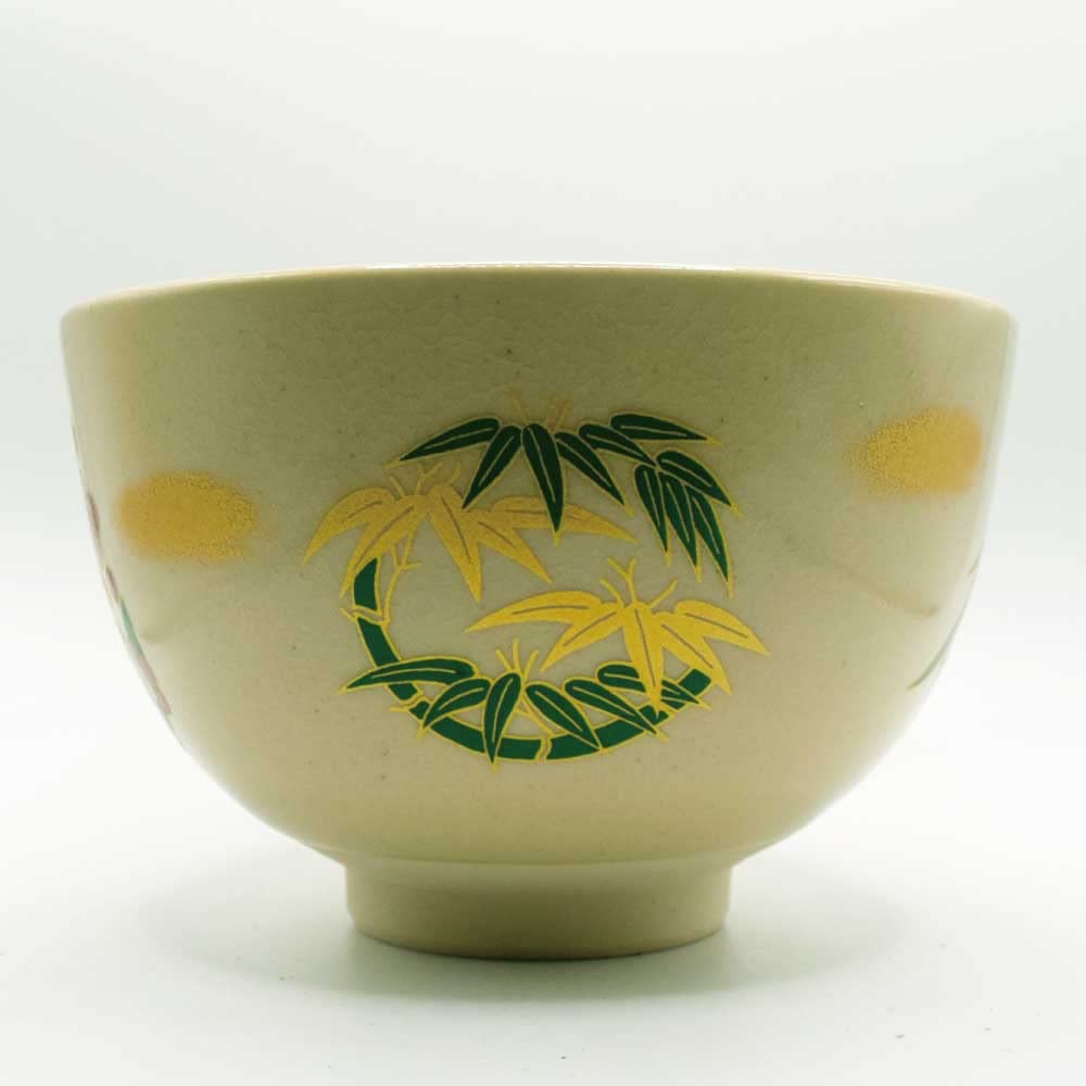 Matcha Tea Bowl, Tea Bowl, Overglaze Tea Bowl, Four Gentlemen, Tea Ceremony Utensils, Practice, Ceramic, for Tea Ceremony, Year-round Use
