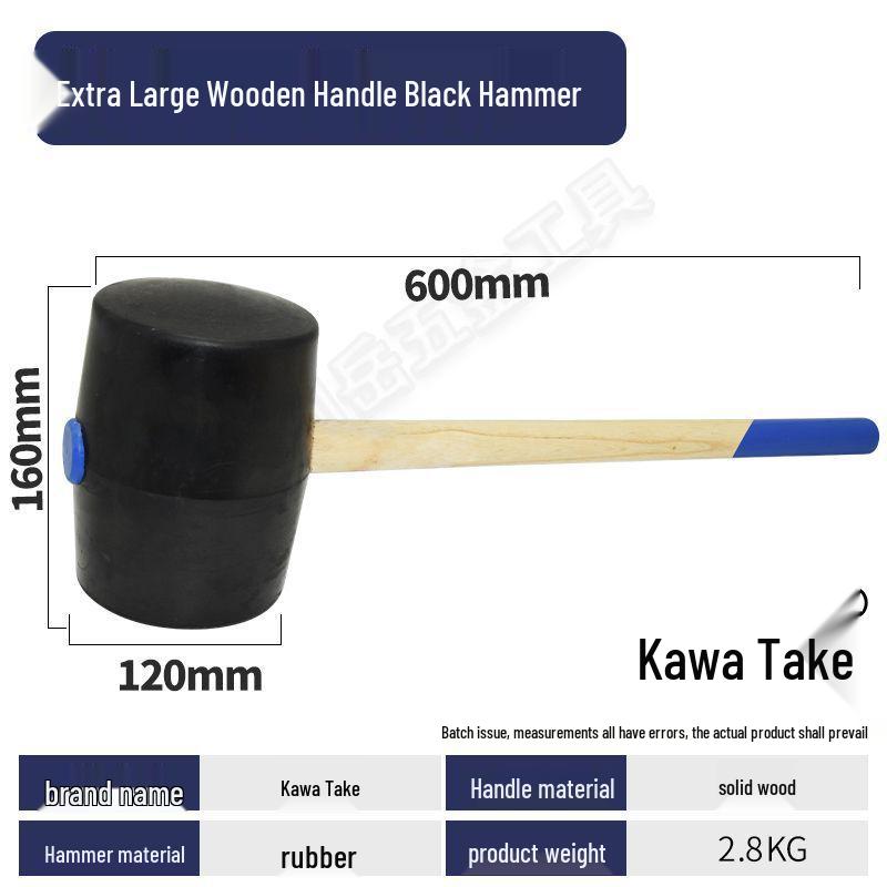 Rubber Mallet with Wooden Handle for Tile and Leather Installation