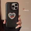 Embroidered Love Cherry Suitable for Apple 15 Mobile Phone Case IPhone 16 Promax Leather 11 Temperament 13 Anti Fall 12