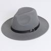 Universal Wide Brim Fedora Hat with Belt Soft Felt British Style Felt Hat Formal Hat Women Men