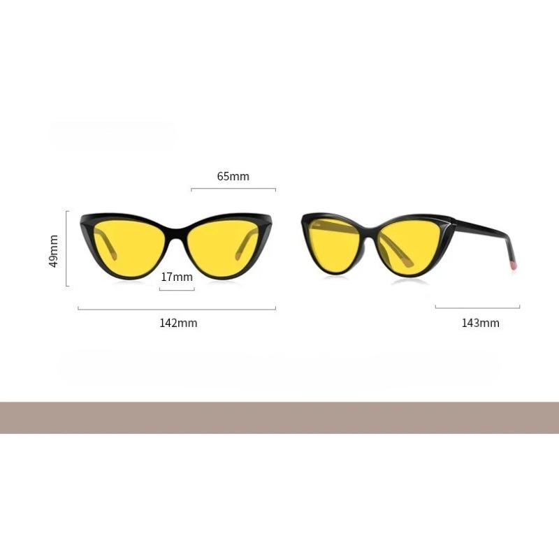Retro Cat Eye Night Vision Anti Blue Light Sunglasses for Women Looking At Mobile Phones and Computers Damaging Gaming Goggles