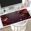 Vintage Gold Floral Large Desk Mat Non Slip Gaming Mouse Pad Stitched Edge Retro Keyboard Mat For Pc Laptop Office Stationery
