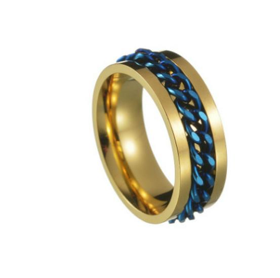 2023 European & American Titanium Steel Rotating Punk Couple Ring for High-Quality Decompression and Anti-Dryness