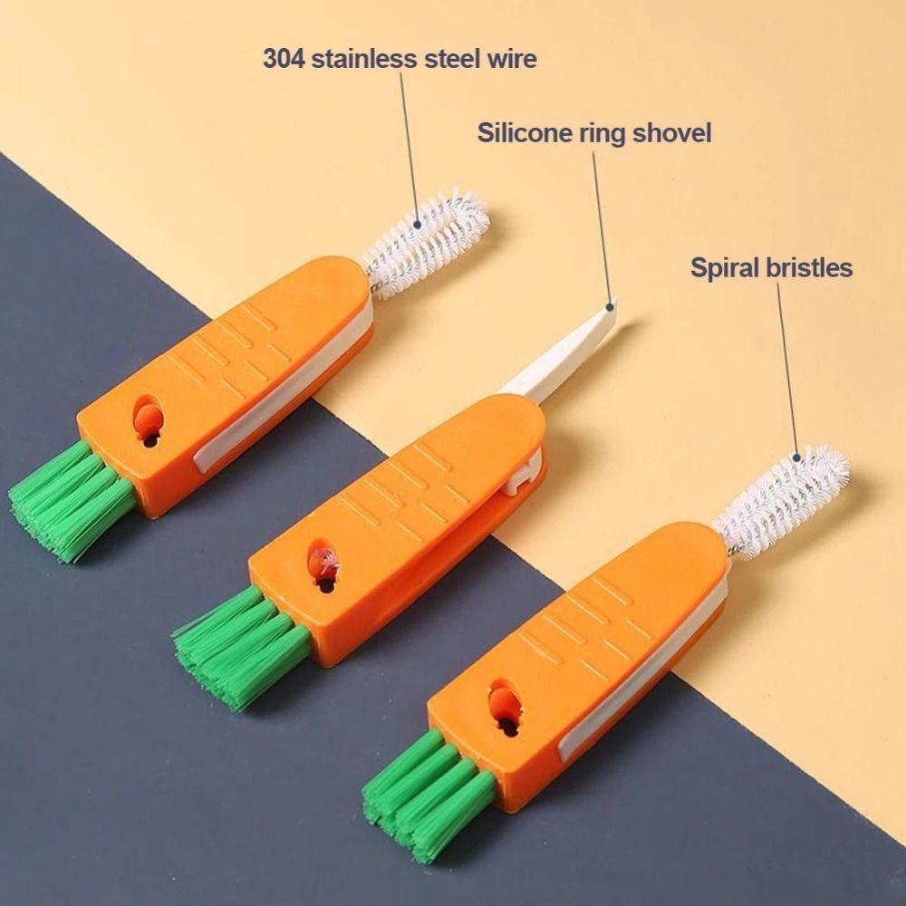 360° Rotatable Bottle Gap Cleaner Brush Multi-Functional Silicone Bottle Cleaner  Kitchen Tools