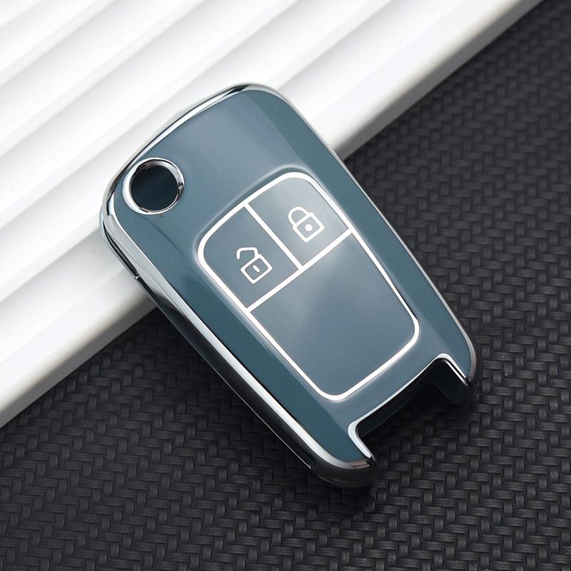 

2 кнопки НОВИЙ TPU Smart Key Shell Case Fob Cover Cover Holder для Chevrolet Malibu Cruze Spark Opel Vauxhall Astra J Corsa DE Key Case сірий