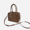 Autumn and winter new leopard print cowhide bag high value bowling bag commuter shoulder crossbody portable small square bag