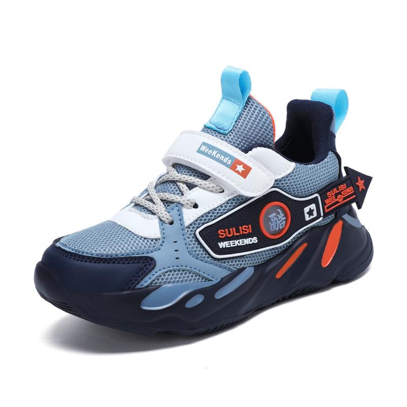 Boys' Shoes 7-12 Years Old Spring and Autumn Models 24 Lightweight and Breathable Mesh Children's Sports Shoes Medium and Large Children's and