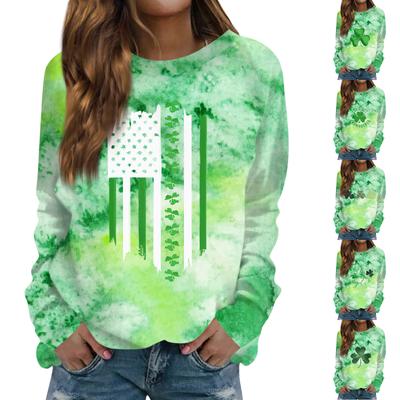 Damemote Casual Langermet trykt rundhals sweatshirt topp