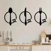 3-teiliges minimalistisches Metall-Wandkunst-Set - Gabel-, Löffel-, Messer-Design | Geeignet für Zuhause, Wohnzimmer, Büro, Küche