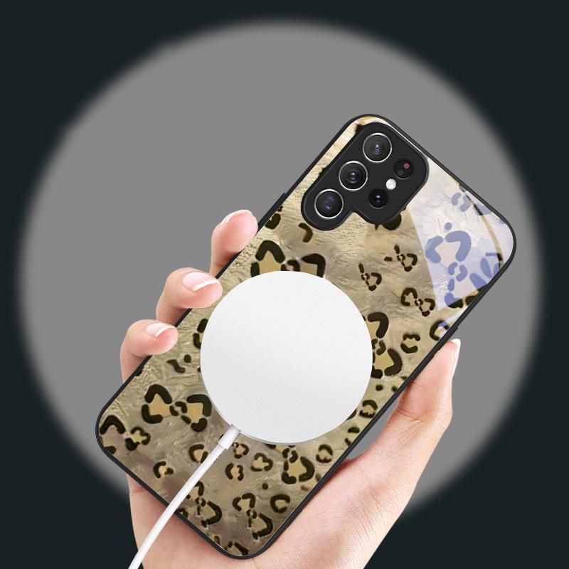 Abstract Leopard Print Suitable For Samsung Galaxy S25 Ultra S20 FE S21 S22+ S23 Plus S24 S26 Edge Magnetism Glass Phone Casee