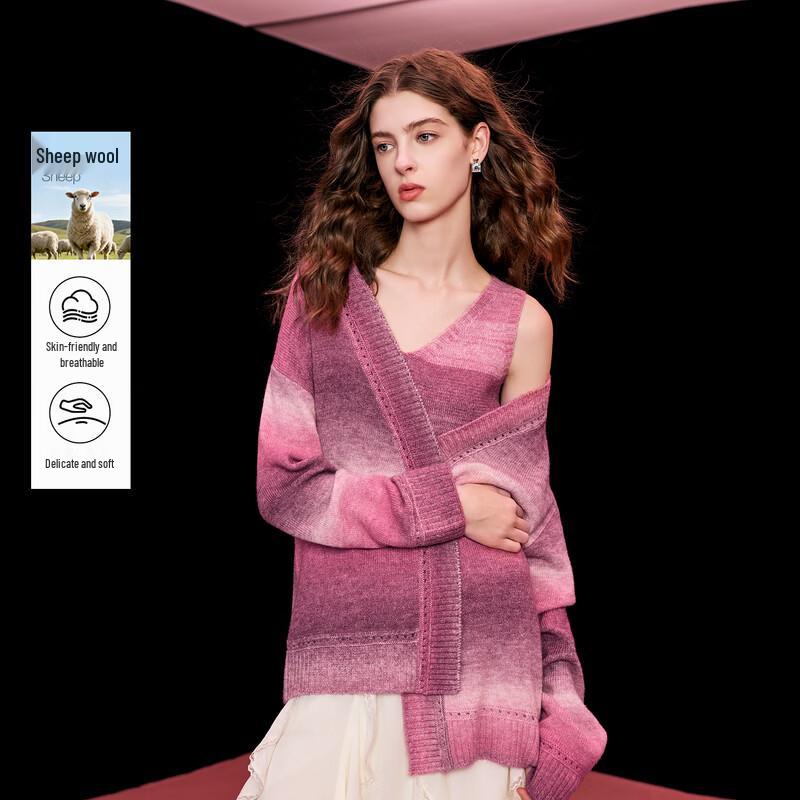 Sancai Women s V-Neck Knit Cardigan & Sweater Set M
