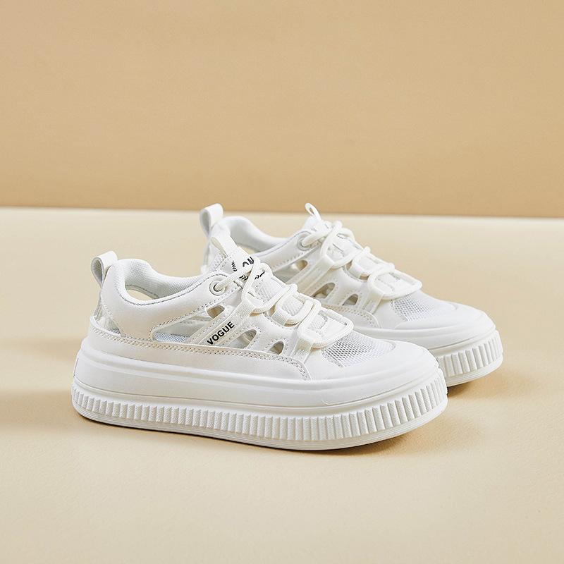 

Женские летние повседневные кроссовки на платформе, дышащие полые прогулочные туфли из искусственной кожи для женщин, нескользящая теннисная спортивная обувь на шнуровке, кроссовки для бега 40