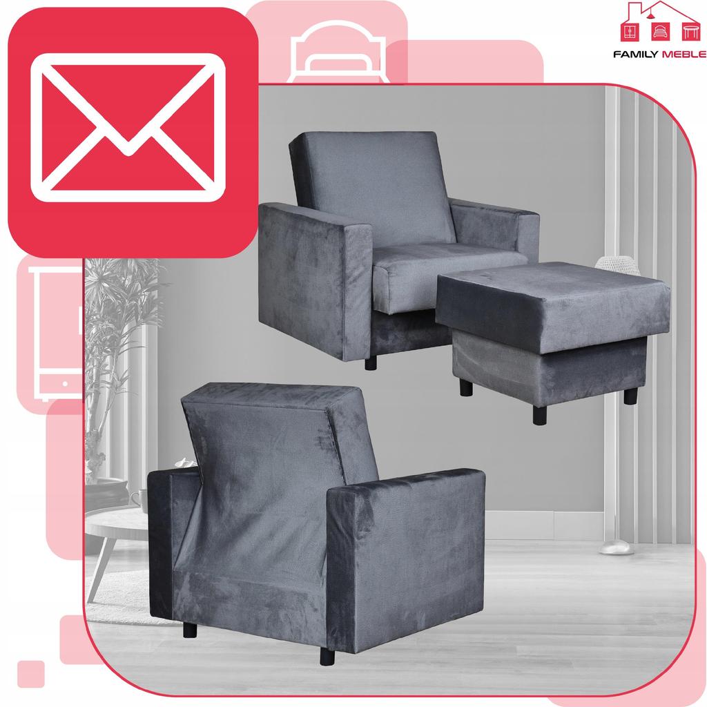 Zestaw mebli wypoczynkowy Alicja wersalka kanapa fotele pufy Family Meble