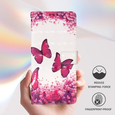 Czerwony wzór motyla PU skórzany portfel etui na telefon – zapięcie magnetyczne, odporność na wstrząsy i gniazda na karty do iPhone'a, Samsunga, Huawei, Xiaomi, Moto, Oppo vivo i innych