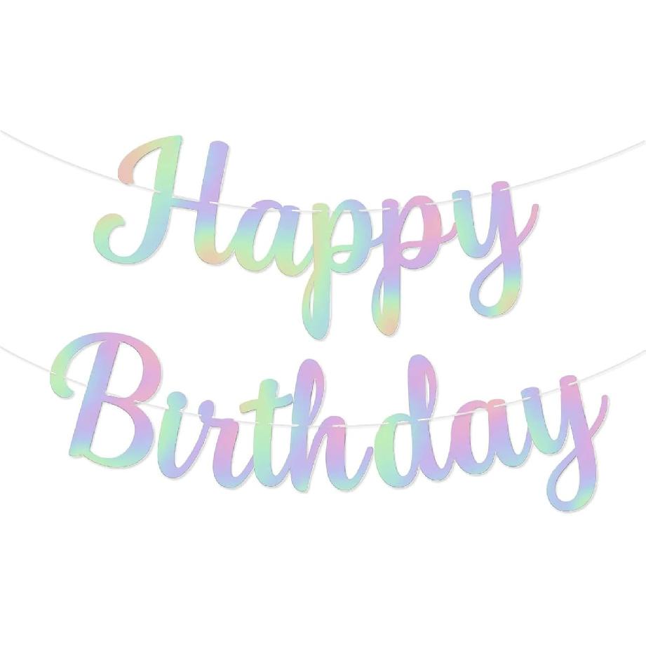Happy Birthday Banner Pre-strung No DIY Glitter Birthday Party Banner Sign Wall Decor Door Banners for Men Women Boys Girls Party Backdrop