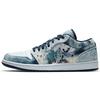 Zapatillas de Baloncesto Vintage Air Jordan 1 para Hombre Caña Baja Azul/Blanco CZ8455-100(Equipo 56-)