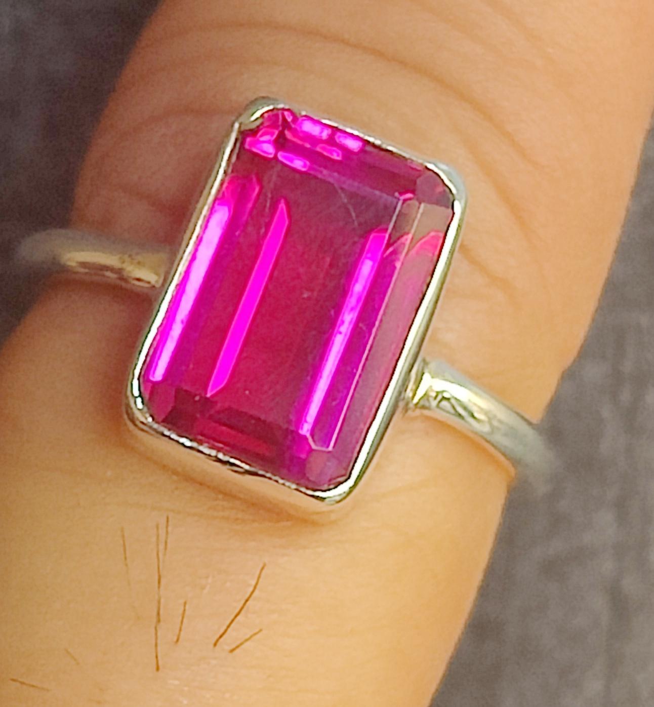 

Кольцо с розовым турмалином, стерлинговое серебро 925 пробы, ювелирные изделия ручной работы, подарок для нее, красивый розовый турмалин, женское кольцо 7