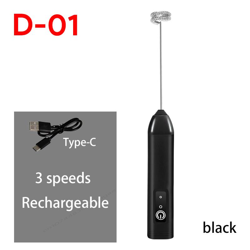 

HOT Electric Milk Frother + Egg Beater Wireless Type-C Charging 3 Speeds Mini Handheld Foam Maker Coffee Whisk Cooking Tools 0.5-1L