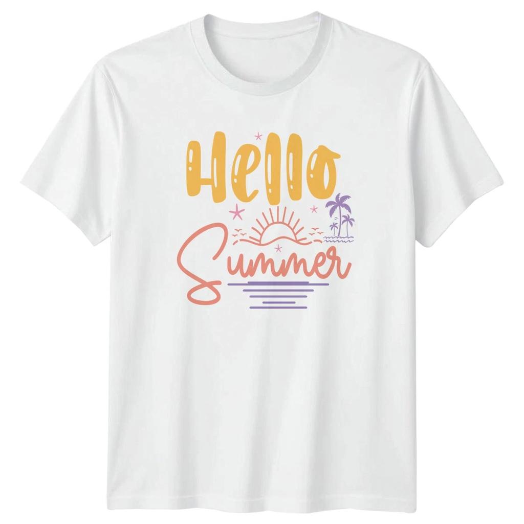 Hello Summer T-Shirt Tropical Beach Holiday Gift