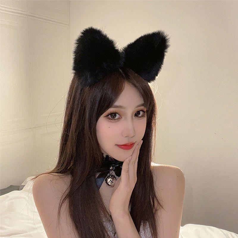 Furry Cat Ear Headband: Cute Fox-Inspired Headdress for Girls - Japanese & Korean Cosplay Accessory