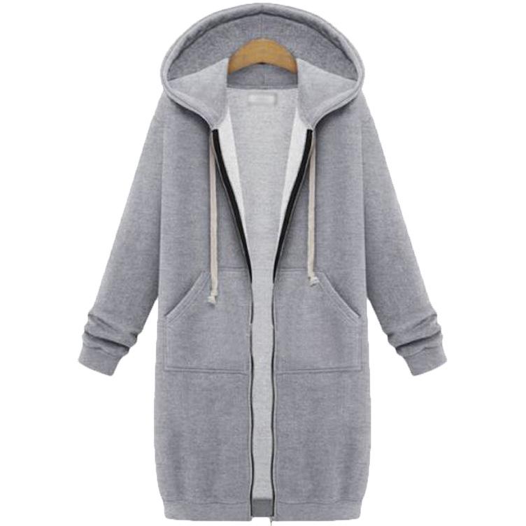 Herbst Winter Damen Casual Zip Up Hoodies Hoodies Langarm Lose Kapuzenjacken Reißverschlusstasche Maxigröße Sweatshirt Sport Oberbekleidung