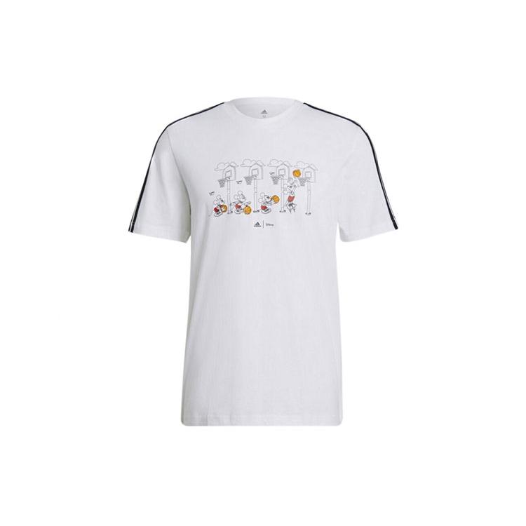 Adidas X Disney T Shirts Men's White Crew Neck Moderate Straight Fit GL3086