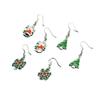 Christmas Tree, Snowflake, Bell, Reindeer, Wreath Pendant Earrings with Drip Oil Alloy