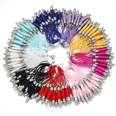10pcs 8cm Keychain Rope Braided Lanyard Lariat Strap Cords For DIY Jewelry Making Pendant Phone Key Chain Keyring Accessories