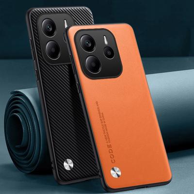 Luxuriöse PU-Lederhülle für Xiaomi Redmi Note 14 4G Note14 Rückseite Silikonschutz Handyhülle für Redmi Note 14 5G Coque